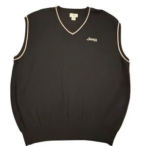 NWOT Gear Black V-neck Cotton Sleeveless Sweater JEEP  XXL
